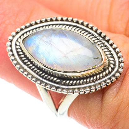 Rainbow Moonstone Rings handcrafted by Ana Silver Co - RING66003