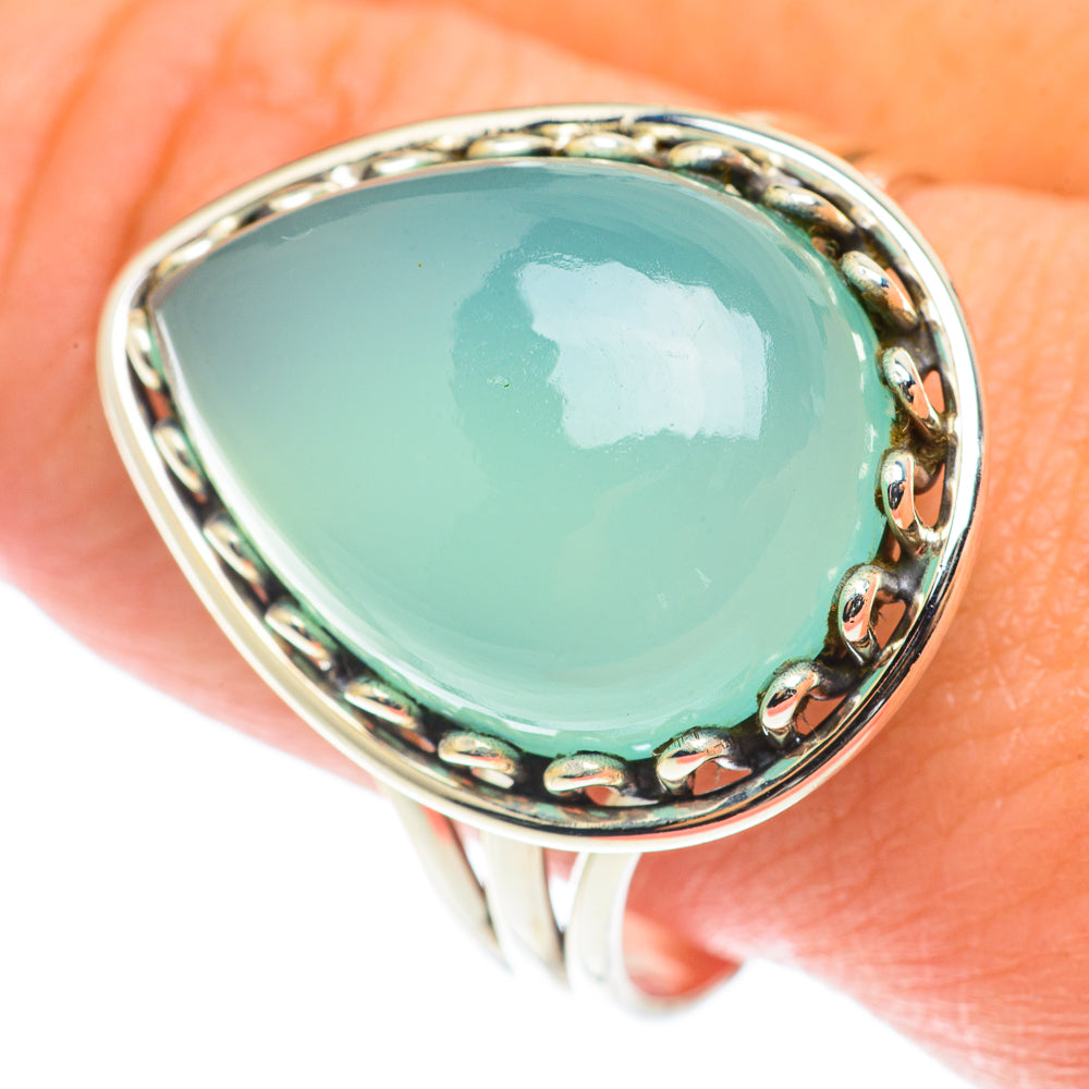 Aqua Chalcedony Rings handcrafted by Ana Silver Co - RING66013