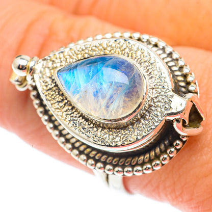 Rainbow Moonstone Rings handcrafted by Ana Silver Co - RING66032