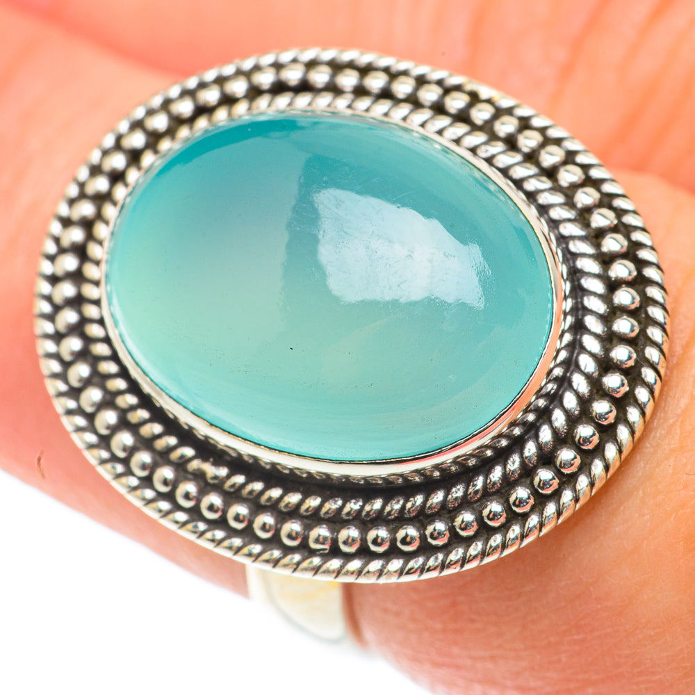 Aqua Chalcedony Rings handcrafted by Ana Silver Co - RING66038