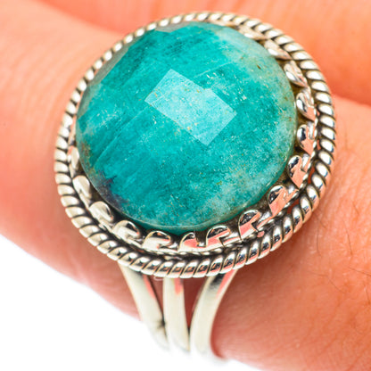 Peruvian Amazonite Rings handcrafted by Ana Silver Co - RING66044