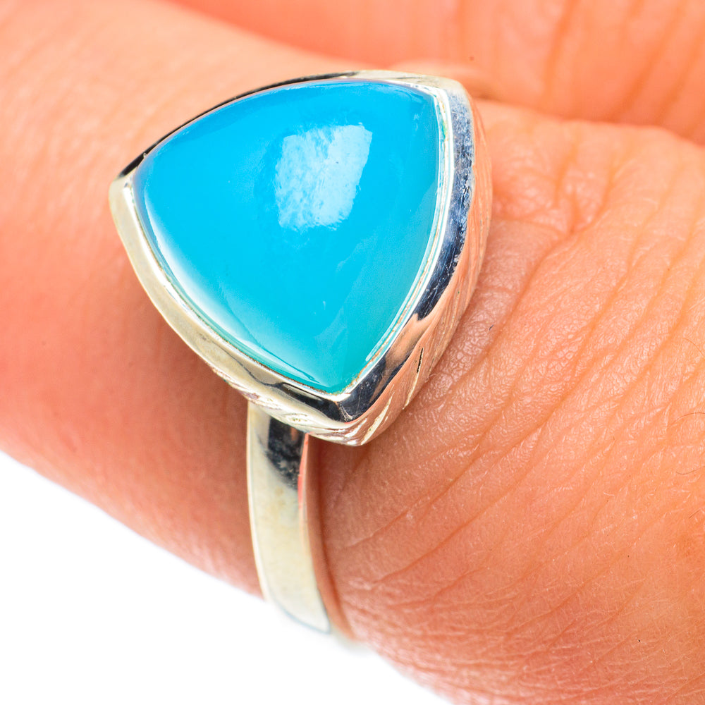 Aqua Chalcedony Rings handcrafted by Ana Silver Co - RING66113