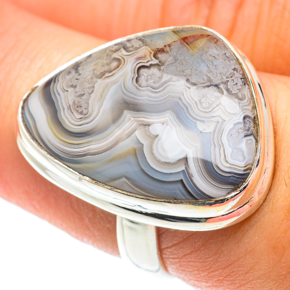 Laguna Lace Agate Rings handcrafted by Ana Silver Co - RING66133