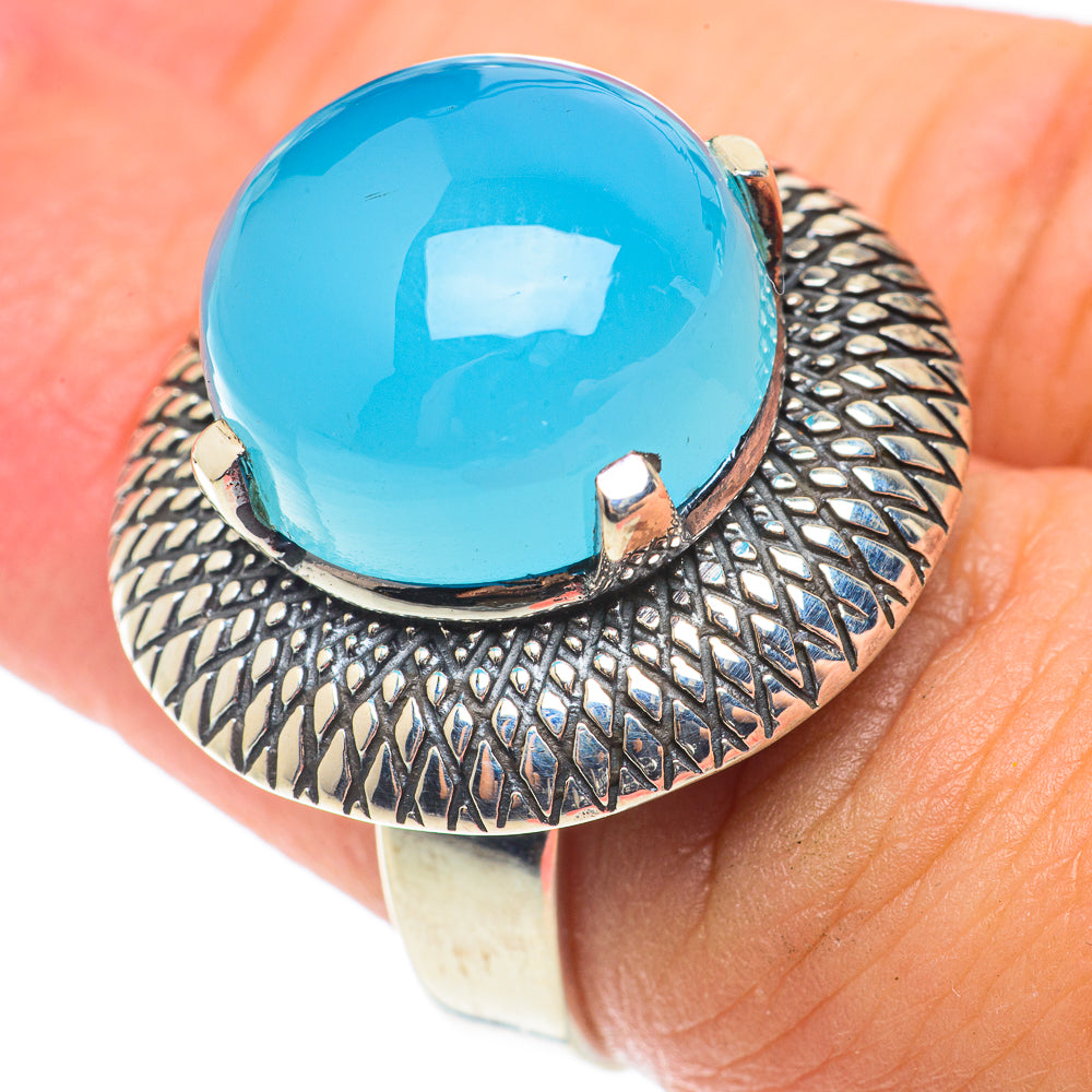 Aqua Chalcedony Rings handcrafted by Ana Silver Co - RING66142