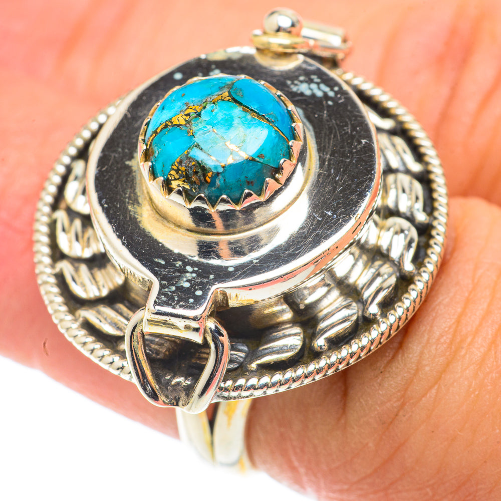 Blue Copper Composite Turquoise Rings handcrafted by Ana Silver Co - RING66145