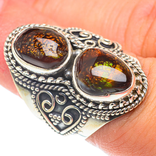 Mexican Fire Agate Rings handcrafted by Ana Silver Co - RING66150