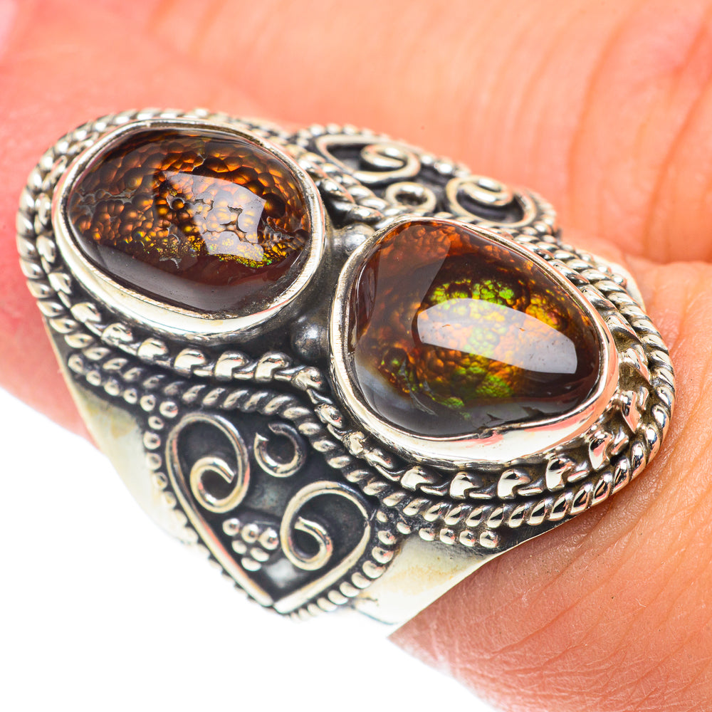 Mexican Fire Agate Rings handcrafted by Ana Silver Co - RING66150