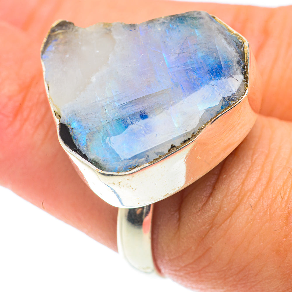 Rainbow Moonstone Rings handcrafted by Ana Silver Co - RING66169
