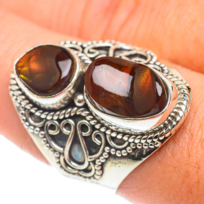 Mexican Fire Agate Rings handcrafted by Ana Silver Co - RING66176