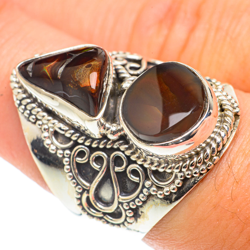 Mexican Fire Agate Rings handcrafted by Ana Silver Co - RING66177