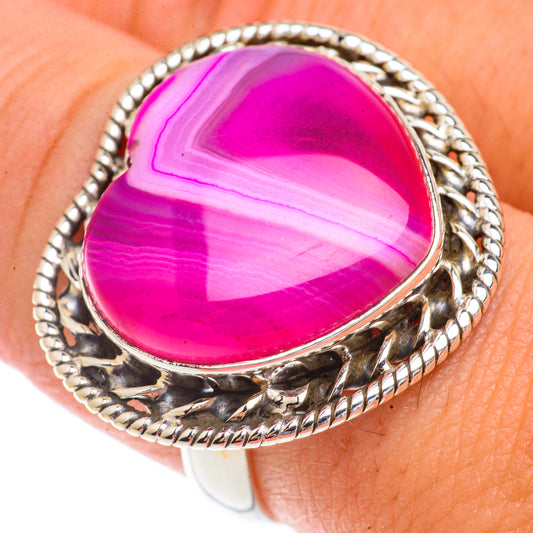 Pink Botswana Agate Rings handcrafted by Ana Silver Co - RING66194