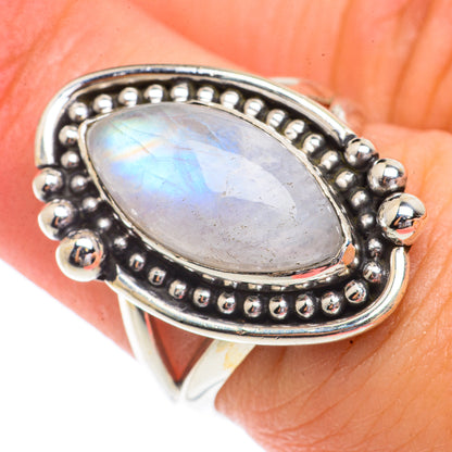 Rainbow Moonstone Rings handcrafted by Ana Silver Co - RING66204