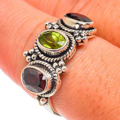 Peridot, Garnet Rings handcrafted by Ana Silver Co - RING66206