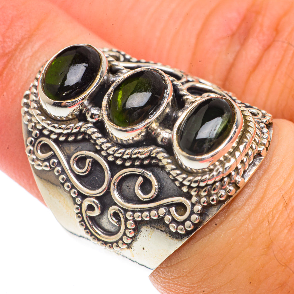 Green Tourmaline Rings handcrafted by Ana Silver Co - RING66217