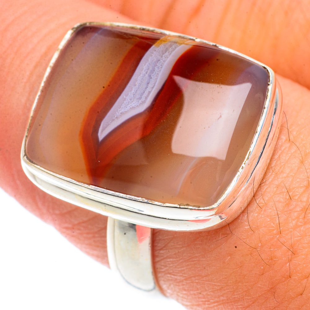 Red Botswana Agate Rings handcrafted by Ana Silver Co - RING66222