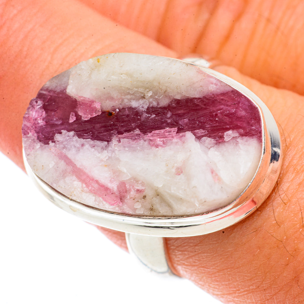 Pink Tourmaline In Quartz Rings handcrafted by Ana Silver Co - RING66225