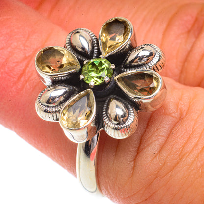 Citrine, Peridot Rings handcrafted by Ana Silver Co - RING66255