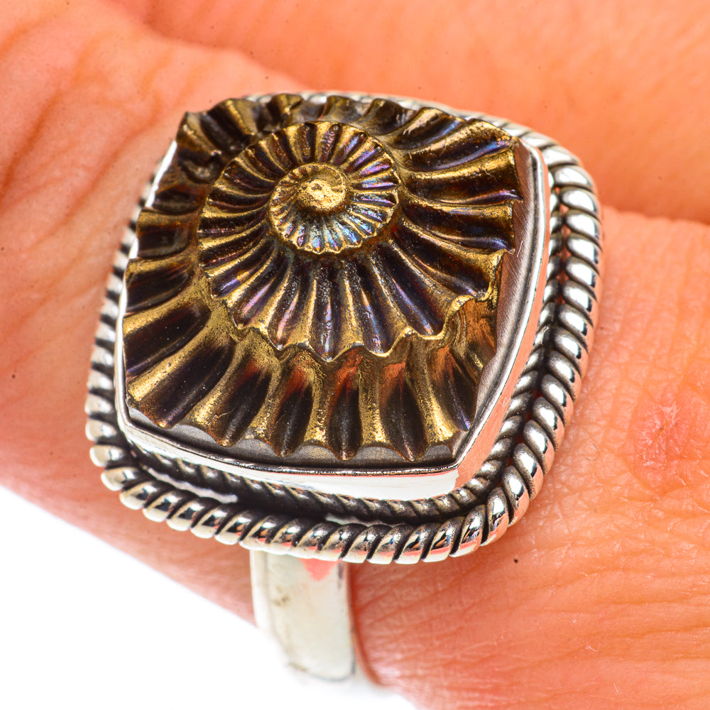 Pyrite Fossil Rings handcrafted by Ana Silver Co - RING66327