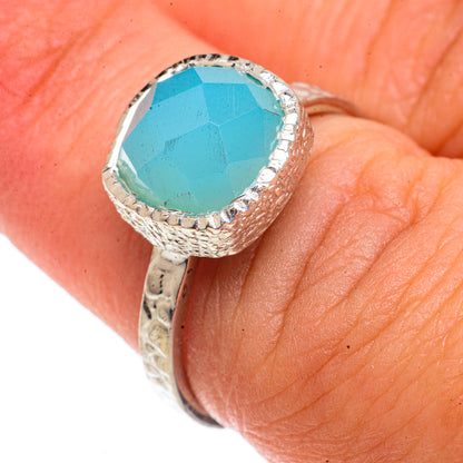 Aqua Chalcedony Rings handcrafted by Ana Silver Co - RING66342