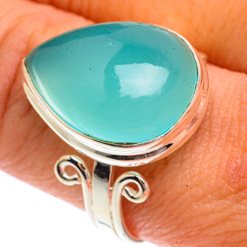 Aqua Chalcedony Rings handcrafted by Ana Silver Co - RING66343