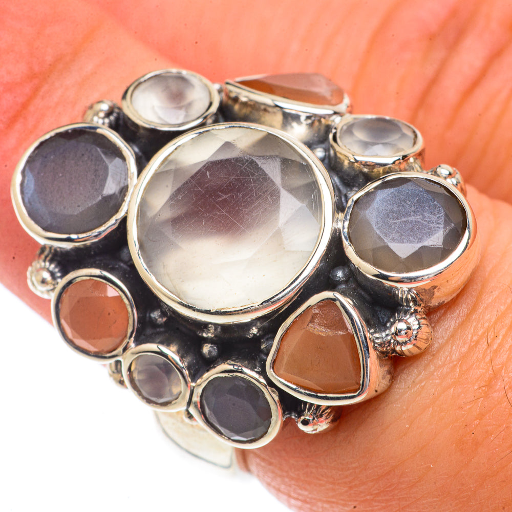 White Quartz, Labradorite, Carnelian Rings handcrafted by Ana Silver Co - RING66350