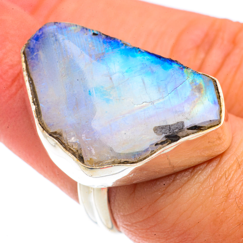 Rainbow Moonstone Rings handcrafted by Ana Silver Co - RING66391