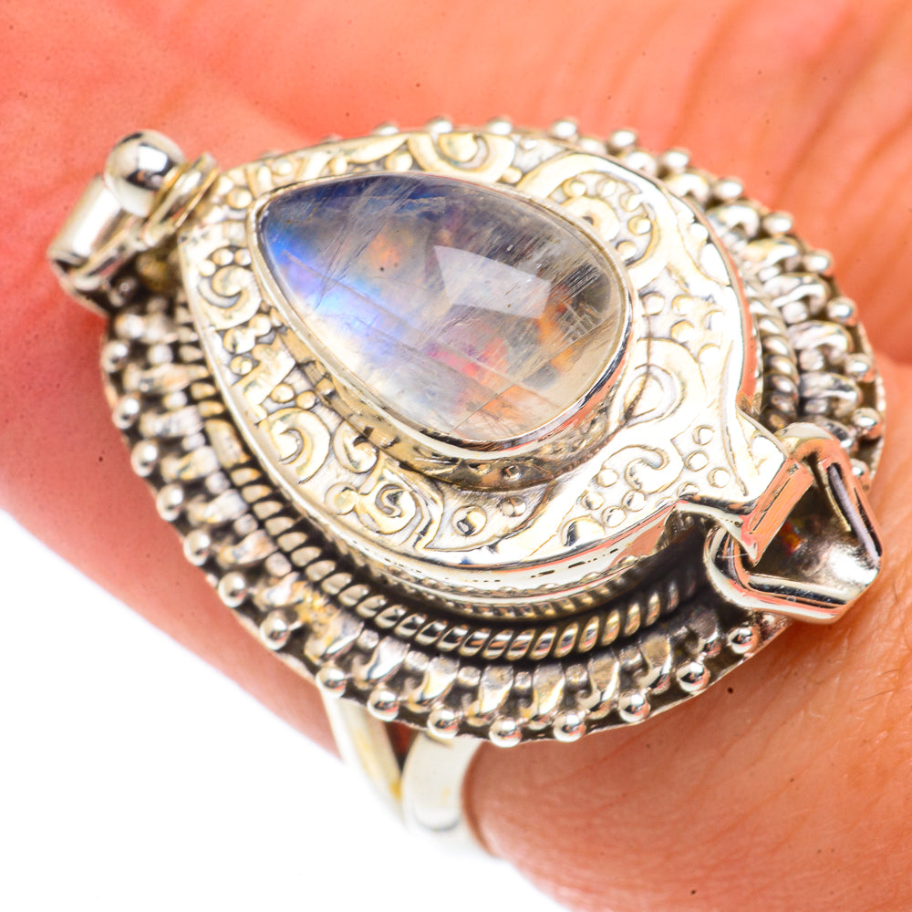 Rainbow Moonstone Rings handcrafted by Ana Silver Co - RING66394