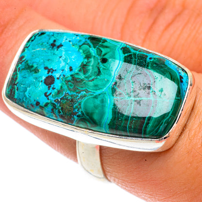 Malachite In Chrysocolla Rings handcrafted by Ana Silver Co - RING66411