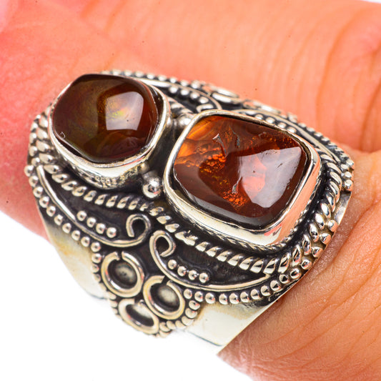 Mexican Fire Agate Rings handcrafted by Ana Silver Co - RING66415