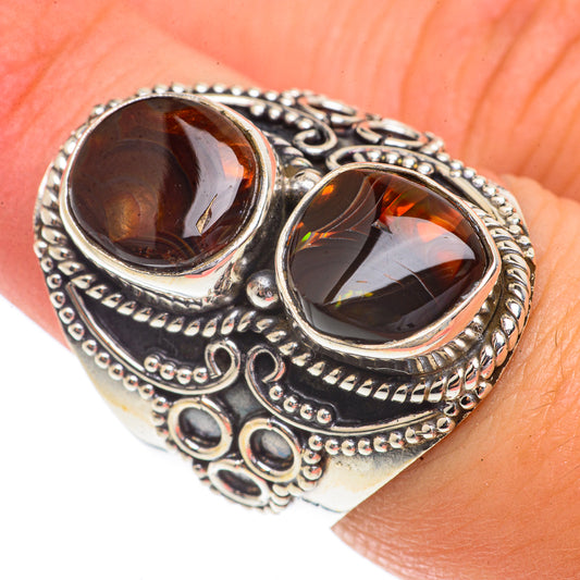 Mexican Fire Agate Rings handcrafted by Ana Silver Co - RING66435