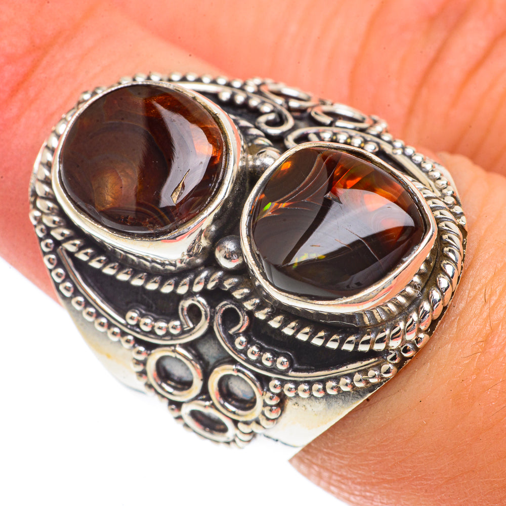 Mexican Fire Agate Rings handcrafted by Ana Silver Co - RING66435