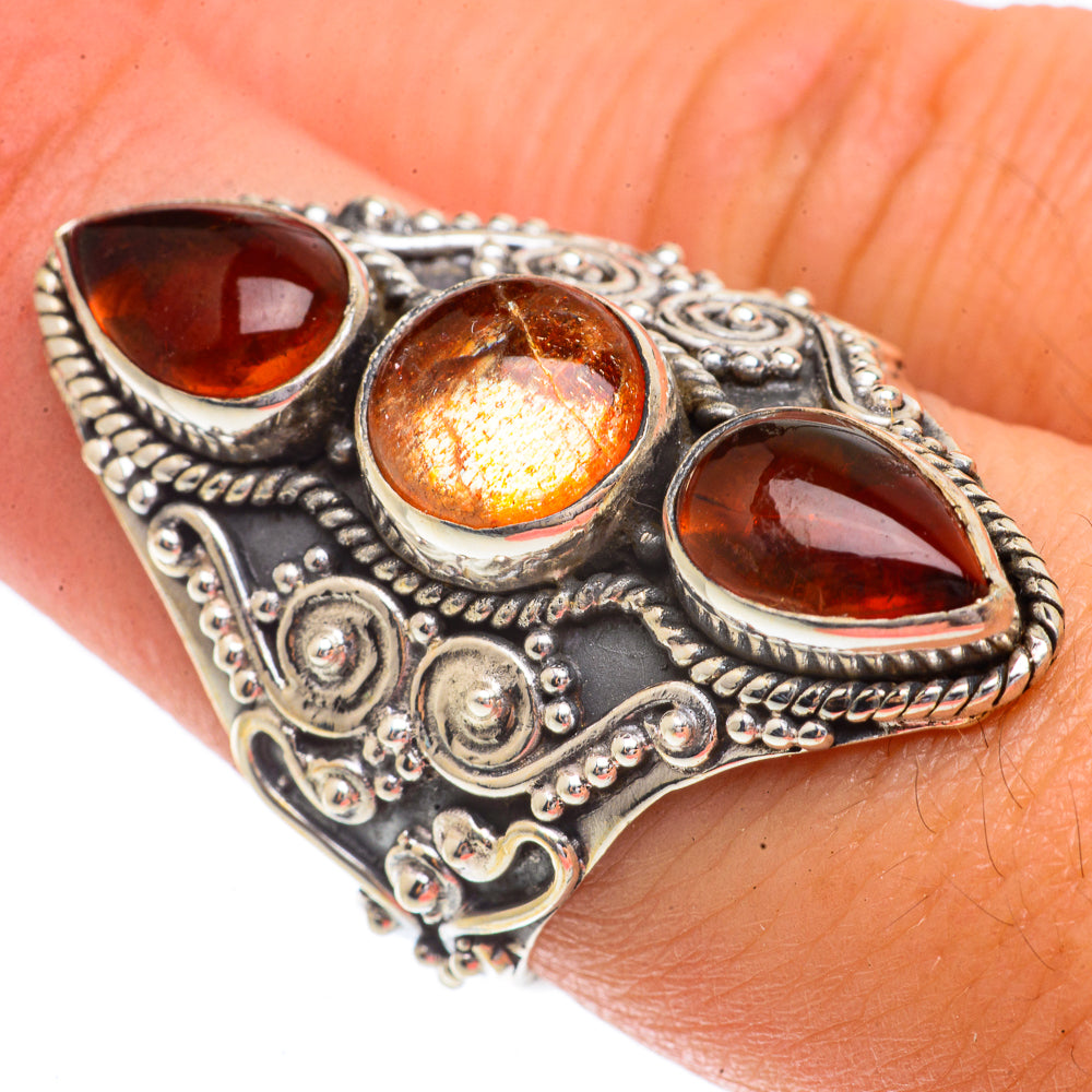 Sunstone, Baltic Amber Rings handcrafted by Ana Silver Co - RING66436