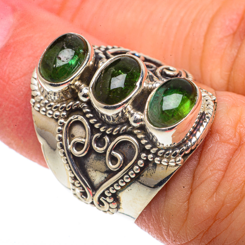 Green Tourmaline Rings handcrafted by Ana Silver Co - RING66465