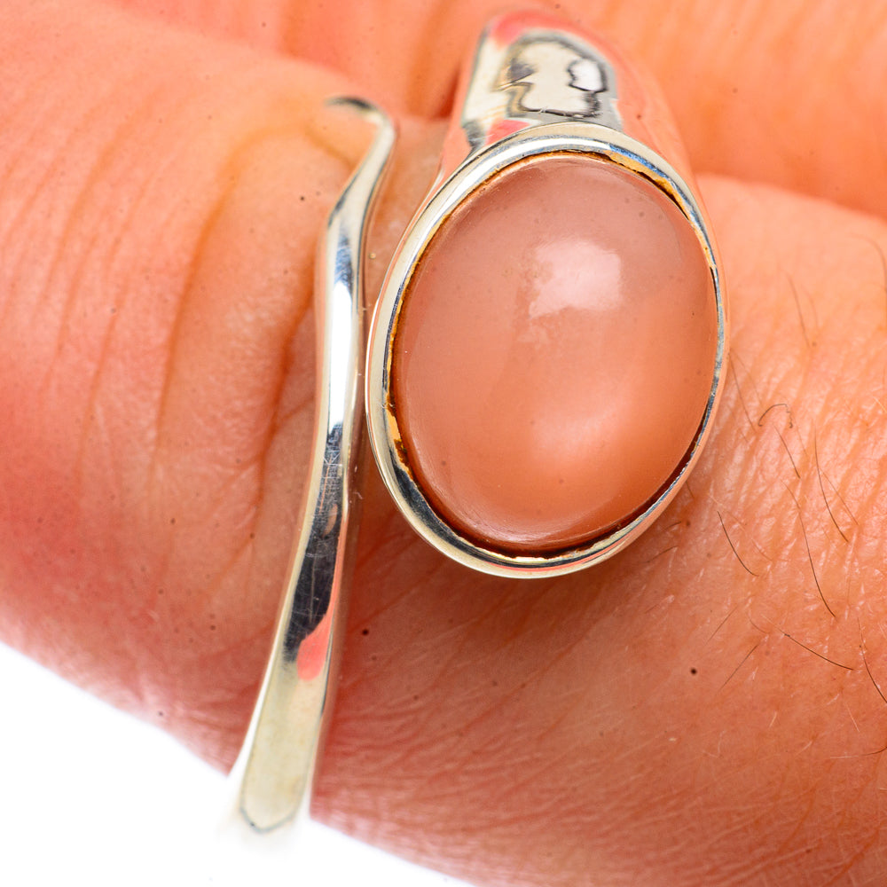 Peach Moonstone Rings handcrafted by Ana Silver Co - RING66471