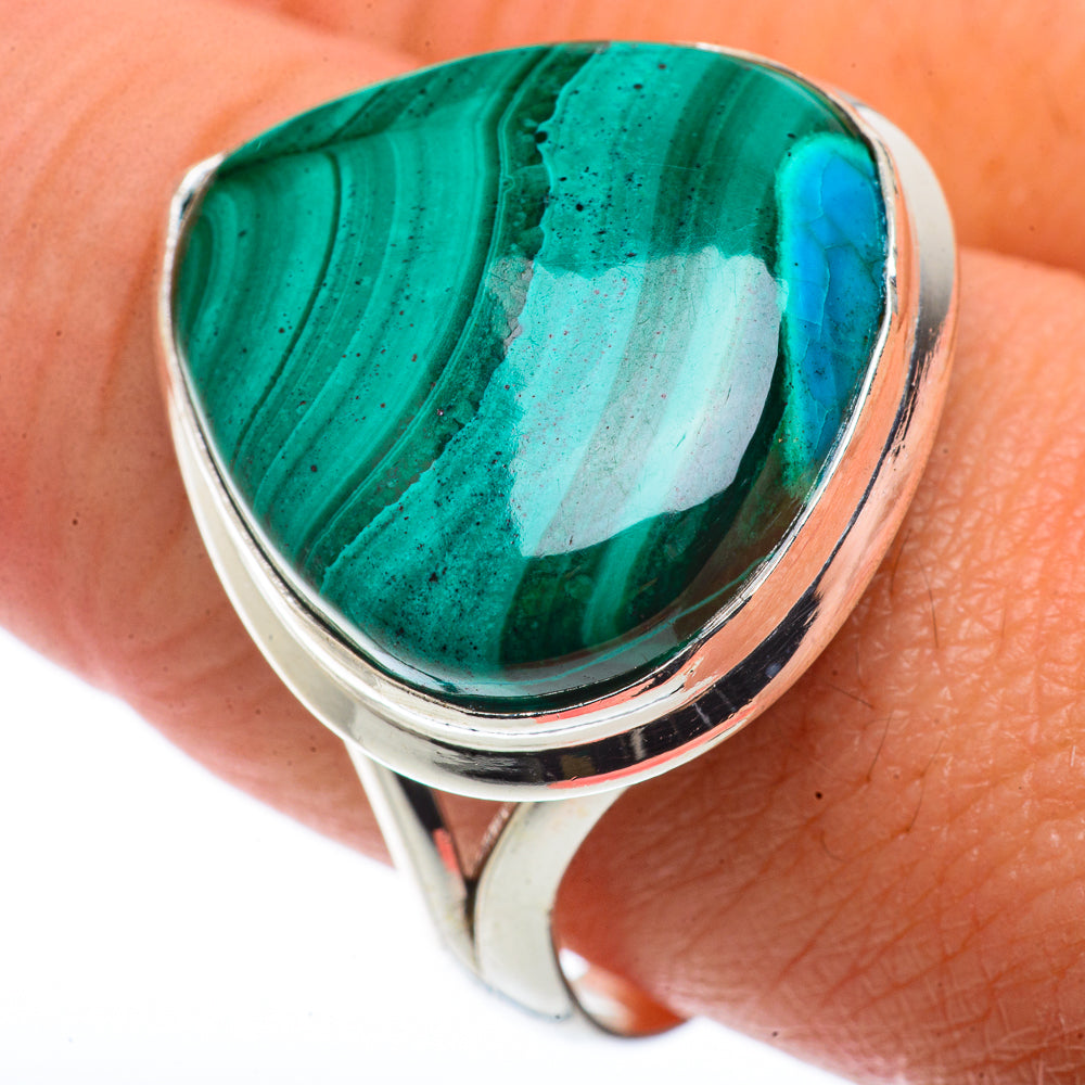 Malachite In Chrysocolla Rings handcrafted by Ana Silver Co - RING66494