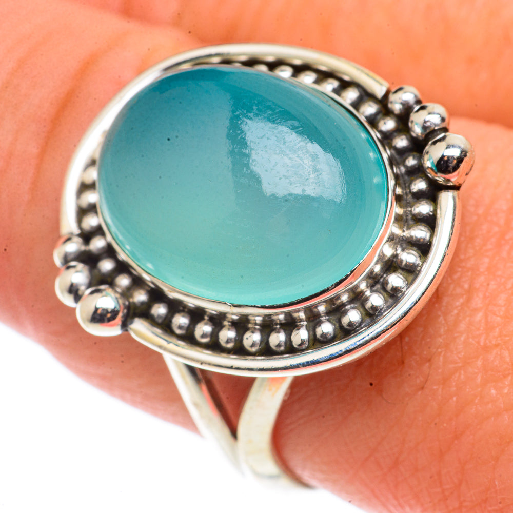 Aqua Chalcedony Rings handcrafted by Ana Silver Co - RING66577