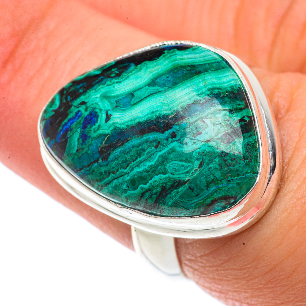 Malachite In Chrysocolla Rings handcrafted by Ana Silver Co - RING66580