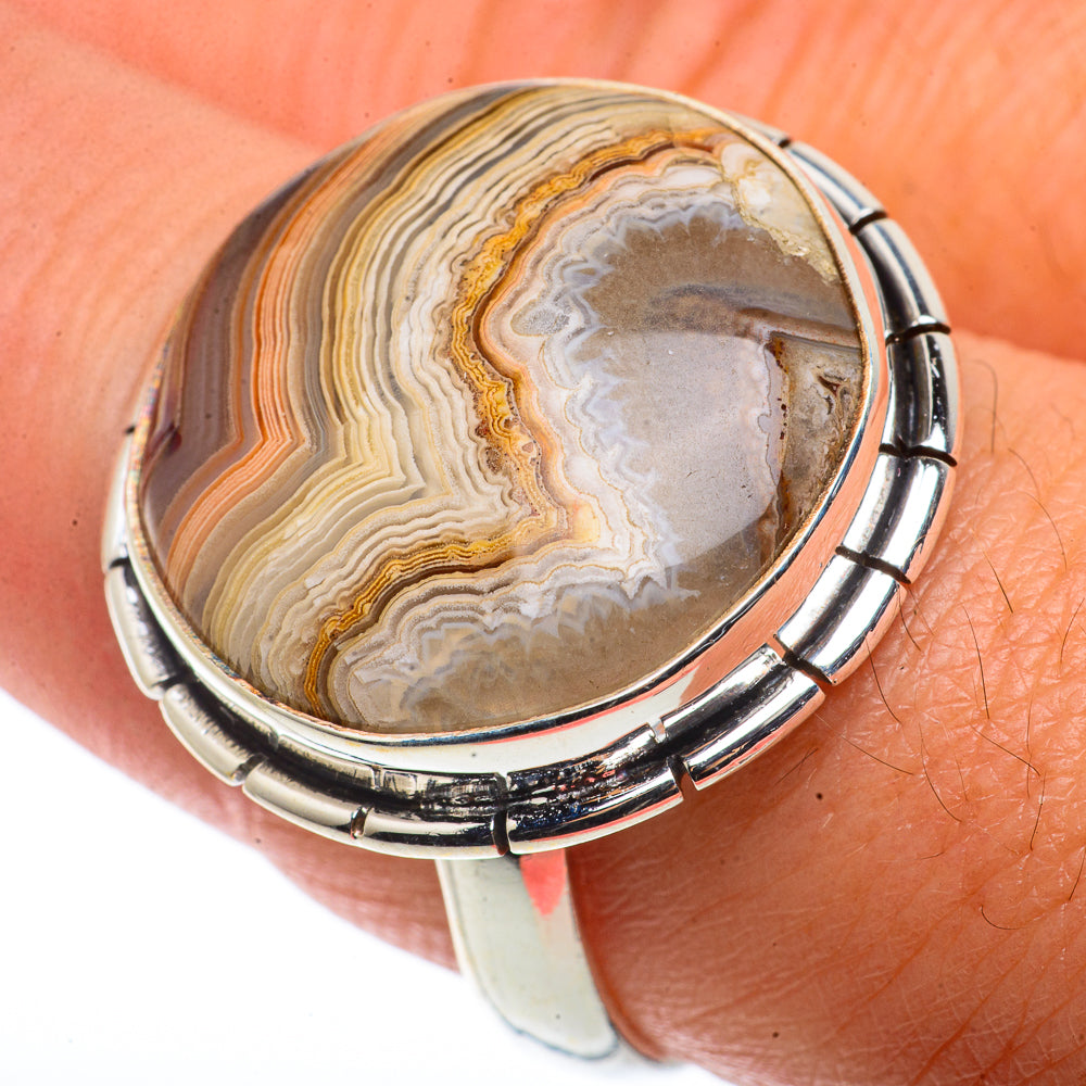 Laguna Lace Agate Rings handcrafted by Ana Silver Co - RING66583