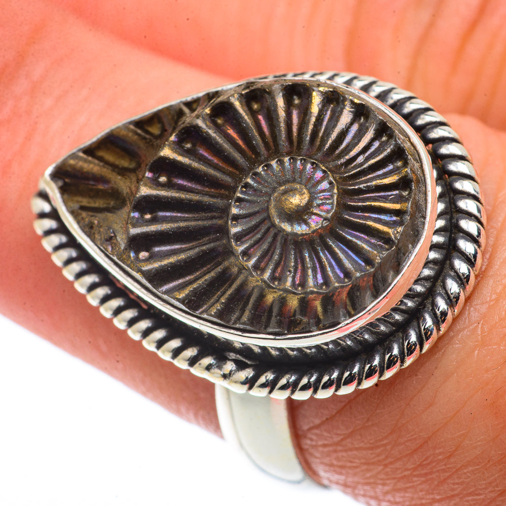 Pyrite Fossil Rings handcrafted by Ana Silver Co - RING66642