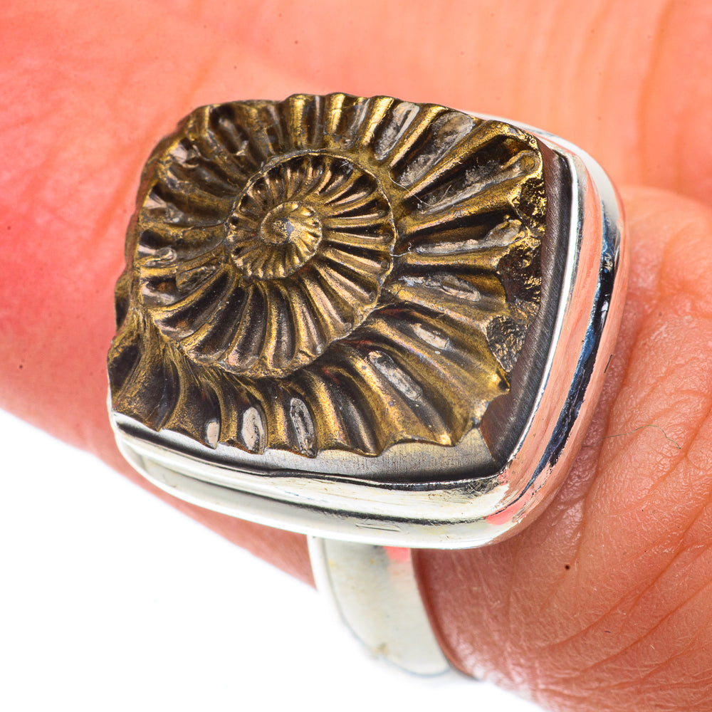 Pyrite Fossil Rings handcrafted by Ana Silver Co - RING66655