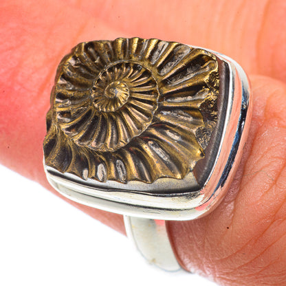 Pyrite Fossil Rings handcrafted by Ana Silver Co - RING66655