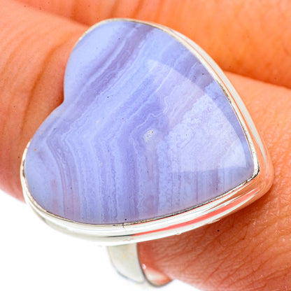 Blue Lace Agate Rings handcrafted by Ana Silver Co - RING66686