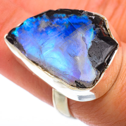 Rainbow Moonstone Rings handcrafted by Ana Silver Co - RING66687