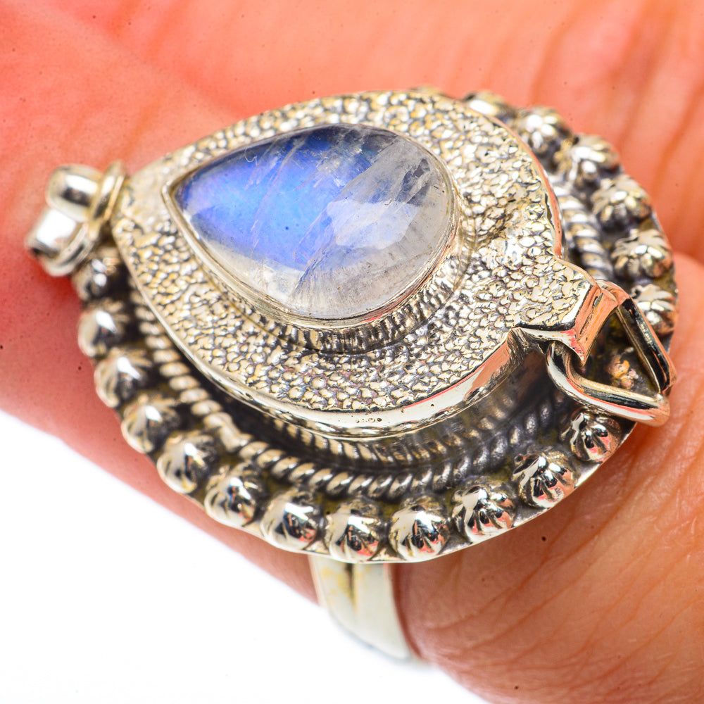 Rainbow Moonstone Rings handcrafted by Ana Silver Co - RING66689