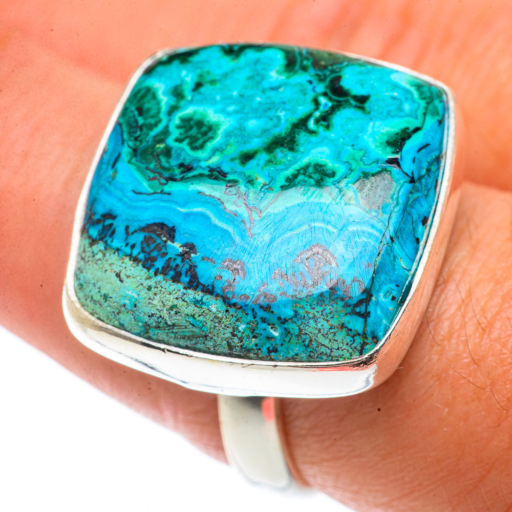 Malachite In Chrysocolla Rings handcrafted by Ana Silver Co - RING66691