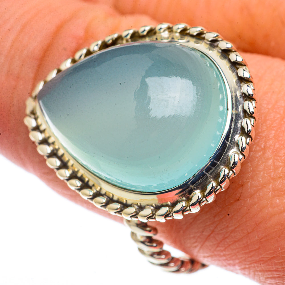 Aqua Chalcedony Rings handcrafted by Ana Silver Co - RING66703
