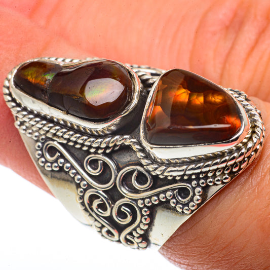Mexican Fire Agate Rings handcrafted by Ana Silver Co - RING66706