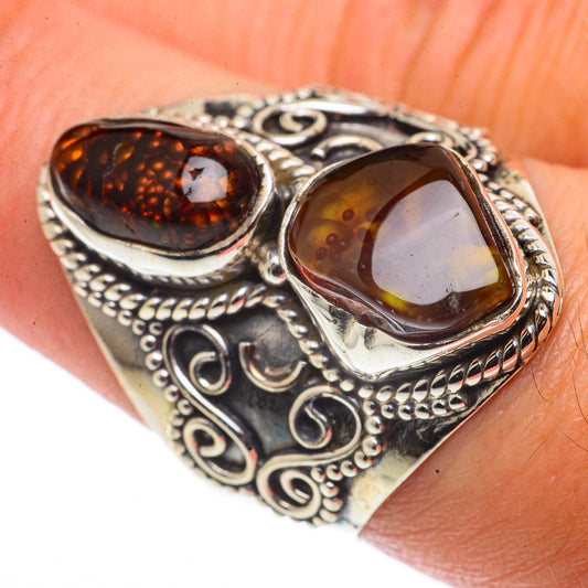 Mexican Fire Agate Rings handcrafted by Ana Silver Co - RING66708