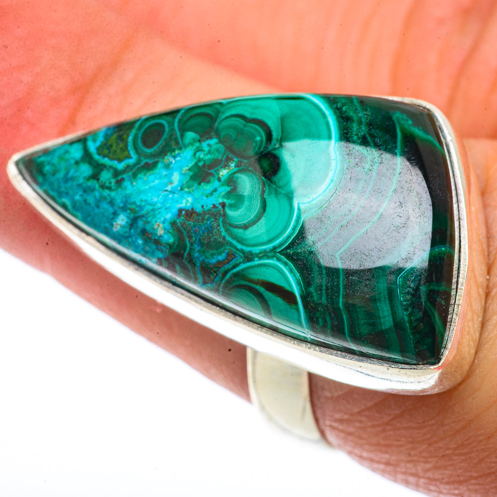 Malachite In Chrysocolla Rings handcrafted by Ana Silver Co - RING66735