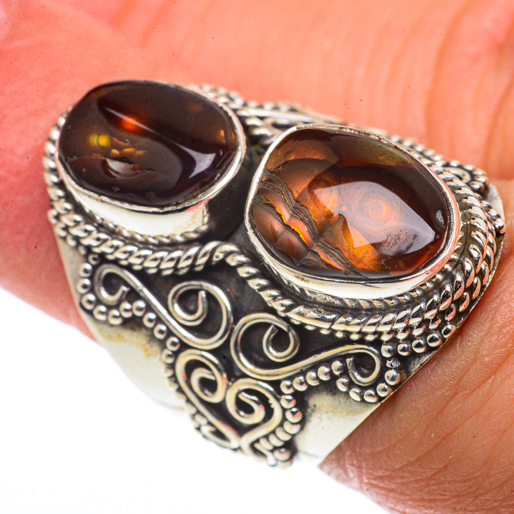 Mexican Fire Agate Rings handcrafted by Ana Silver Co - RING66736